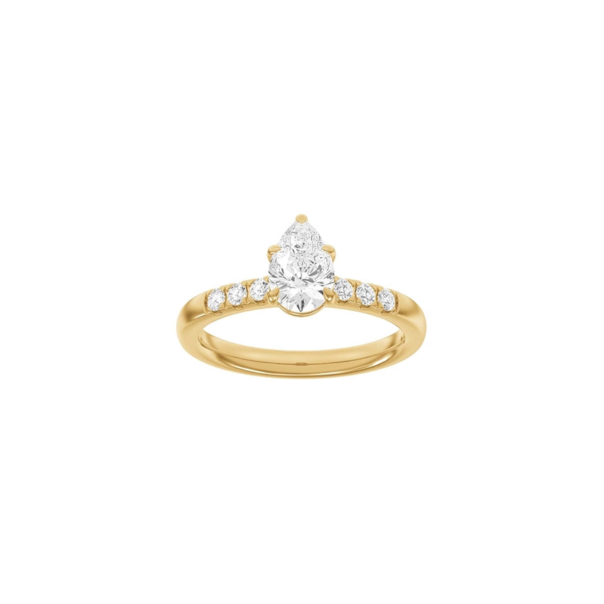Siersbøl Luxury dråbeformet ring i 14 kt guld med 1,2 ct lab-diamanter